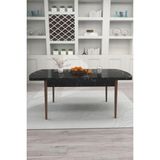 Renlife Yemek Masası Ahşap Masa Mutfak Masası Takımı 6 Kişilik Masa Açılır Kapanır Masa(Siyah Mermer) - 80 x 130 cm - Mermer - Siyah