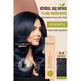 Renna 1-1 Mavi Siyah Amonyaksız Bitkisel Yıpranmış Saçlar İçin 60 ml Saç Boyası