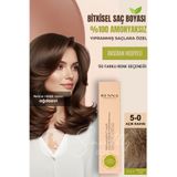 Renna 5-0 Açık Kahve Amonyaksız Bitkisel Yıpranmış Saçlar İçin 60 ml Saç Boyası