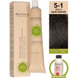 Renna Amonyaksız Bitkisel Yıpranmış Saçlar İçin Saç Boyası 5-1 Küllü Açık Kahve 60 ml - 5-1 KÜLLÜ AÇIK KAHVE