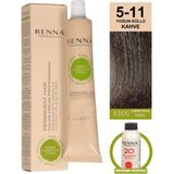 Renna Amonyaksız Bitkisel Yıpranmış Saçlar İçin Saç Boyası 5-11 Yoğun Küllü Kahve 60 ml