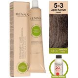 Renna Amonyaksız Bitkisel Yıpranmış Saçlar İçin Saç Boyası 5-3 Açık Kahve Dore 60 ml - 5-3 AÇIK KAHVE / DORE