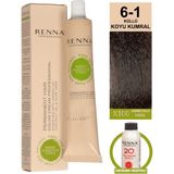 Renna AMONYAKSIZ Bitkisel Yıpranmış Saçlar İçin Saç Boyası 6-1 KÜLLÜ KOYU KUMRAL 60ml