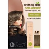 Renna AMONYAKSIZ Bitkisel Yıpranmış Saçlar İçin Saç Boyası 7-11 Yoğun Küllü Kumral 60ml