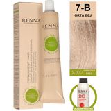 Renna Amonyaksız Bitkisel Yıpranmış Saçlar İçin Saç Boyası 7-B Orta Bej 60 ml