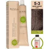 Renna Bitkisel Amonyaksız Saç Boyası 60 Ml 5-3 Açık Kahve Dore Oksidan Hediyeli