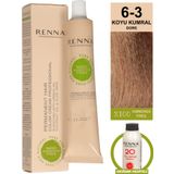 Renna Bitkisel Amonyaksız Saç Boyası 60 Ml 6-3 Koyu Kumral Dore Oksidan Hediyeli