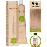 Renna Bitkisel Amonyaksız Saç Boyası 60 Ml 6-B Koyu Bej Oksidan Hediyeli