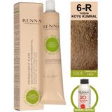 Renna Bitkisel Amonyaksız Saç Boyası 60 Ml 6-R Yoğun Koyu Kumral Oksidan Hediyeli