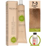 Renna Bitkisel Amonyaksız Saç Boyası 60 Ml 7-3 Kumral Dore Oksidan Hediyeli