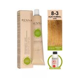 Renna Bitkisel Amonyaksız Saç Boyası 60 Ml 8-3 Açık Kumral Dore Oksidan Hediyeli