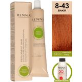 Renna Bitkisel Amonyaksız Saç Boyası 60 Ml 8-43 Bakır Oksidan Hediyeli