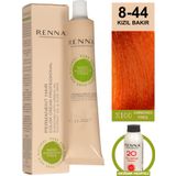 Renna Bitkisel Amonyaksız Saç Boyası 60 Ml 8-44 Kızıl Bakır Oksidan Hediyeli