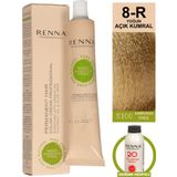Renna Bitkisel Amonyaksız Saç Boyası 60 Ml 8-R Yoğun Açık Kumral Oksidan Hediyeli
