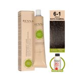 Renna Bitkisel Saç Boyası 6-1 Küllü Koyu Kumral 60 ml - Oksidan Hediyeli (%100 AMONYAKSIZ)