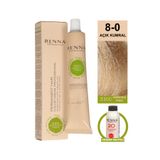 Renna Bitkisel Saç Boyası 8-0 Açık Kumral 60 ml - Oksidan Hediyeli (%100 AMONYAKSIZ)