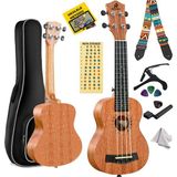 Rennes RD-24 Concert Ukulele (Çanta Capo Askı Metod Pena) - Kahverengi