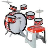 Rennes RKD-08RD 2-5 Yaş Çocuklar İçin Oyuncak Bateri Seti Eğitici Müzik Aleti Kırmızı