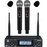 Rennes RM-900EE Uhf 2X100 Kanal Çiftli Kablosuz El Mikrofonu Çift Anten LCD Ekran