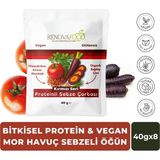 RENOVAFOOD Proteinli Mor Havuç Sebze Çorbası Glutensiz Vegan Organik Buğday Çimi 40g x 8 - 320 gr