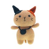 Renovon Amigurumi Kedi Figür 16 cm – El Yapımı Pamuk İp Örgü Dekoratif Obje (Kahverengi)