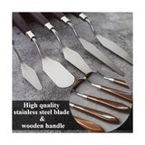 Renovon Palet Bıçağı 5 Parça Paslanmaz Çelik Spatula Seti, Kil Hamuru Pasta Krema Yağlıboya Için Ahşap Saplı Süsleme Şekil Verme ve Kazıma, Boya Araçları,mutfakta ve Diğer Hobi ve El Sanatları Için - standart
