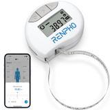 RENPHO Akıllı vücut çevresi ölçüm bandı, biseps, göğüs, kalça, baldır, uyluk ve boyun vücut çevrelerini ölçmek için Bluetooth ölçüm bandı, CM veya inç cinsinden fitness ölçüm bandı