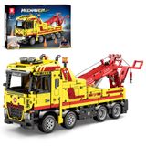 Reobrix 22012 Teknik Uzaktan Kumandalı Wrecker Araba Kamyon Vinç Kelepçe Blokları, 1910 adet İnşaat Aracı Yapı Taşları, MOC Yaratıcı Yapı Taşı Oyuncak, Kızlar ve Erkekler İçin Hediye, Lego ile Uyumlu