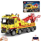 Reobrix 22012 Teknik Uzaktan Kumandalı Wrecker Araba Kamyon Vinç Kelepçe Blokları, 1910 adet İnşaat Aracı Yapı Taşları, MOC Yaratıcı Yapı Taşı Oyuncak, Kızlar ve Erkekler İçin Hediye, Lego ile Uyumlu