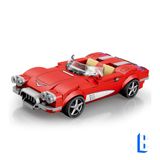 Reobrix 808 Corvette C1 Yapı Taşları Seti, 1:24 Ölçekli Model Araç Kiti Ekran ve Koleksiyon için, Cabrio Spor Araba Yapı Oyuncağı, Gençler ve Yetişkinler için, 311 ADET