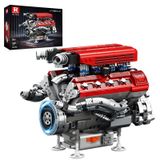 Reobrix Çalışan V8 Motor Modeli Kiti, 8 Silindirli Araba Motoru Yapı Setleri, Yetişkinler ve Gençler için Kendi V8 Model Motor Kitinizi Oluşturun, Görünür STEM Mühendislik Oyuncakları, Araba Severler