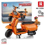Reobrix Creator 11036 Retro Scooter Lambretta V200 Special Turuncu Yaratıcı Yapı Blok Seti Building Blocks - 1169 Parça