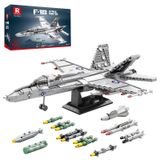 Reobrix F-18 Savaşçı Yapı Taşı Oyunu, Yetişkinler İçin Askeri Hornet Taarruz Savaşçı Jet Uçak Tuğla Modeli, 33022 Ordu Hobi Uçak Dekor Hediyeleri Erkekler Oğlanlar 14+ (1387 Parça)