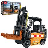 Reobrix Forklift Kamyon Yapı Taşı Kiti,RC Forklift Oyuncakları APP Uzaktan Kumandalı İnşaat Makinaları Seti 22002, Raf Kaldırılmış Kamyon,Eğitim Mühendisliği Kök Yapı Oyuncakları,722 ADET