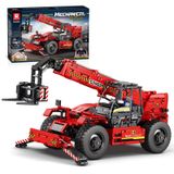 Reobrix-Reobrix 22020 Teknik Kamyon Ağır Hizmet Forklift Yapı Taşları, 2260 Parça Uzaktan Kumandalı Vinç MOC Sıkıştırma Blokları, Çok Fonksiyonlu Kamyon Model Kiti, Gençlik için Lego ile Uyumlu Büyük Kamyon Oyuncak