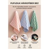 Reona (3 Adet) Mikrofiber Temizlik Bezi Pufuduk 28x30 cm – Süper Emici, İz Bırakmaz, Mutfak & Banyo