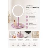 Reoona LED Işıklı Dokunmatik Masa Üstü Makyaj Aynası Mor