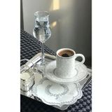 Reoona Paslanmaz Çelik Gümüş Renk Sunum Tepsisi 21 X21 Cm Çay Kahve Pasta Tatlı Servis Sunum Tepsisi 2 Ad