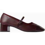 Repetto Georgiana 45 Mary Jane Deri Topuklu Ayakkabı, 45MM Blok Topuk, El Işçiliği Şık Tasarım - Bordo