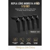 Repla Mobilya Kanepe Tv Ünitesi Koltuk ve Konsol Dolap Ayağı 16 cm Siyah PS 440-002