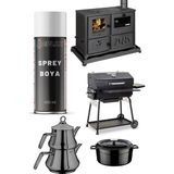 Replax Siyah Isıya Dayanıklı 600° Fırın Sprey Boyası 400 Ml.
