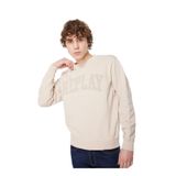 Replay Erkek Bisiklet Yaka Sweatshirt, Bej, L Beden