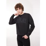 Replay Erkek Bisiklet Yaka Sweatshirt, Siyah, L Beden