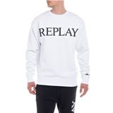 Replay Erkek Sweatshirt %100 Pamuk, 001 Beyaz, L