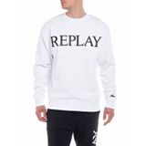 Replay Erkek Sweatshirt %100 Pamuk, 001 Beyaz, S