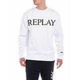 Replay Erkek Sweatshirt%100 Pamuk, 001 Beyaz, M