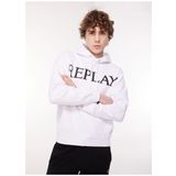 Replay Kapüşon Yaka Beyaz Erkek Sweatshırt M6711 001 WHITE