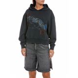 Replay Kapüşonlu kadın kapüşonlu sweatshirt, 099 Blackboard, S
