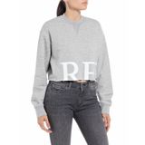 Replay Pamuk karışımı kadın sweatshirt, M05 Gri Melanj, XS