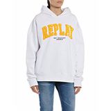 Replay Regular Kadın Kapüşonlu Sweatshirt,Beyaz S
